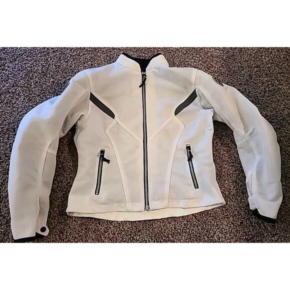 First Gear Womans Large White Mesh Breathable Riding Jacket Padded - Picture 2 of 14